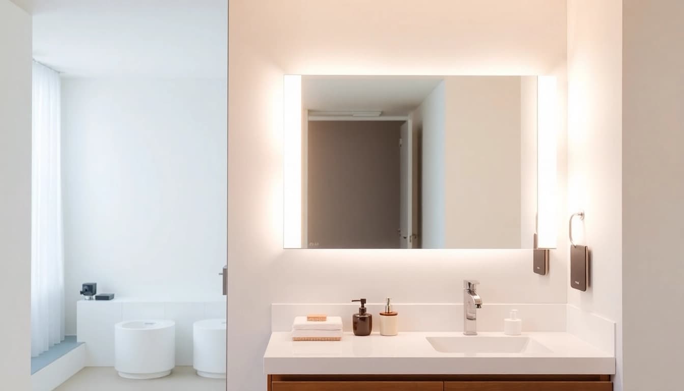 Enhance your space with bathroom mirrors with lights offering modern style and elegant lighting.