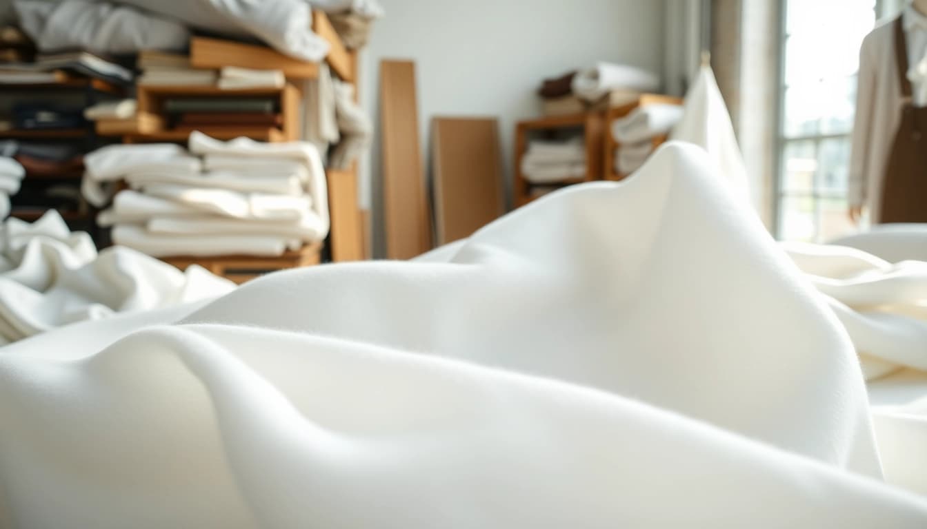 Explore fiberfill kwantum displayed in a vibrant textile workshop setting, showcasing unique textures and quality.
