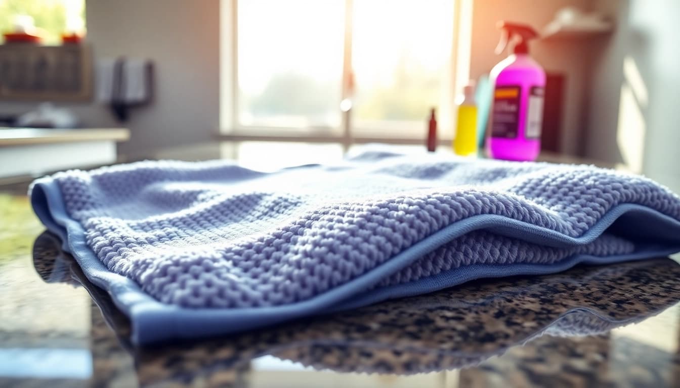 Cleansing microfiber towels for cars with care and precision in a bright detailing space.