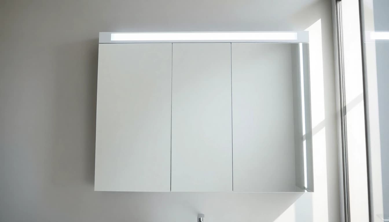 Beleuchtung von badezimmer spiegelschränke mit modernen Design in einem eleganten Badezimmer.