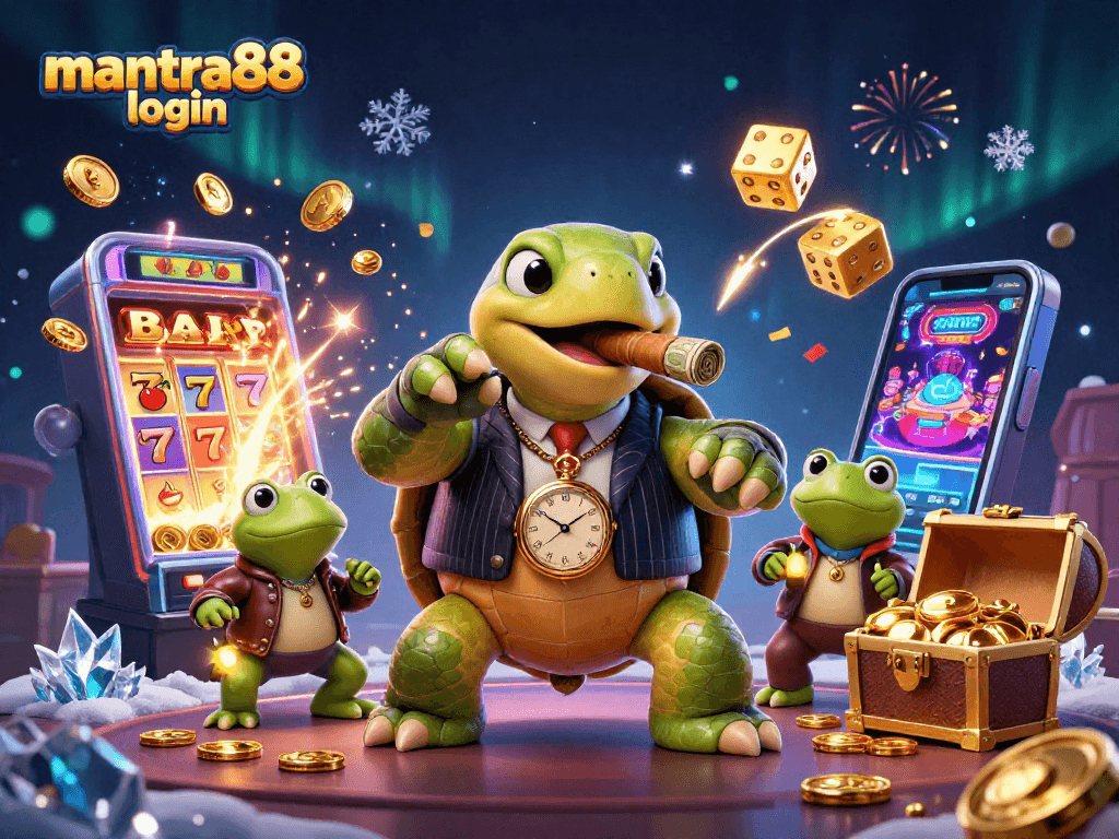 Experience the excitement with mantra88 login as a massive turtle mobster leads the way among jackpots.
