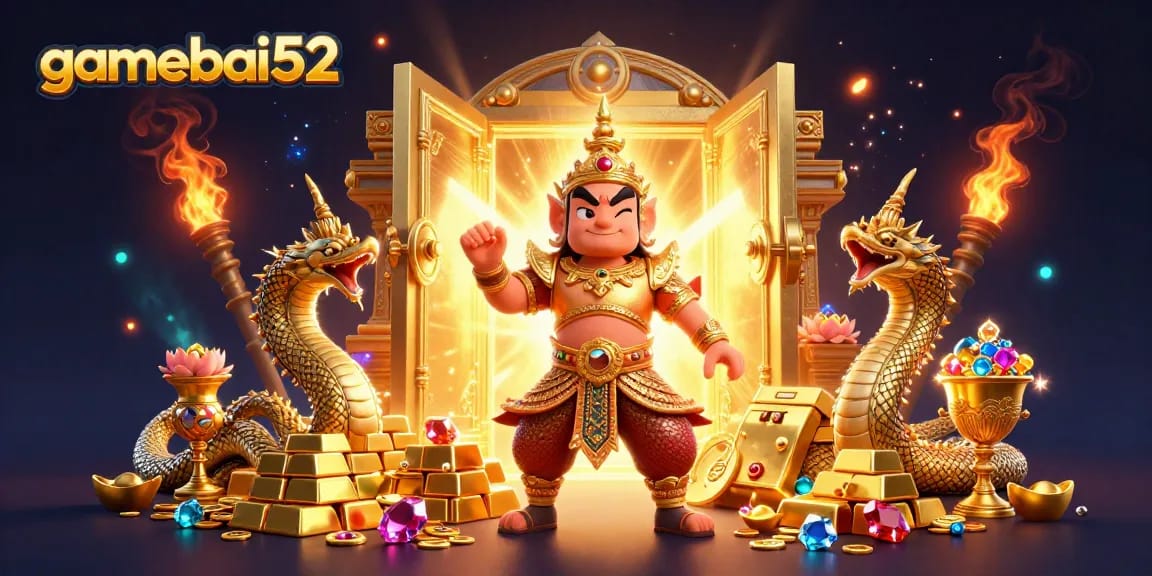 gamebai52 captures thrilling moments in Xì Dách with guardians and gold treasures