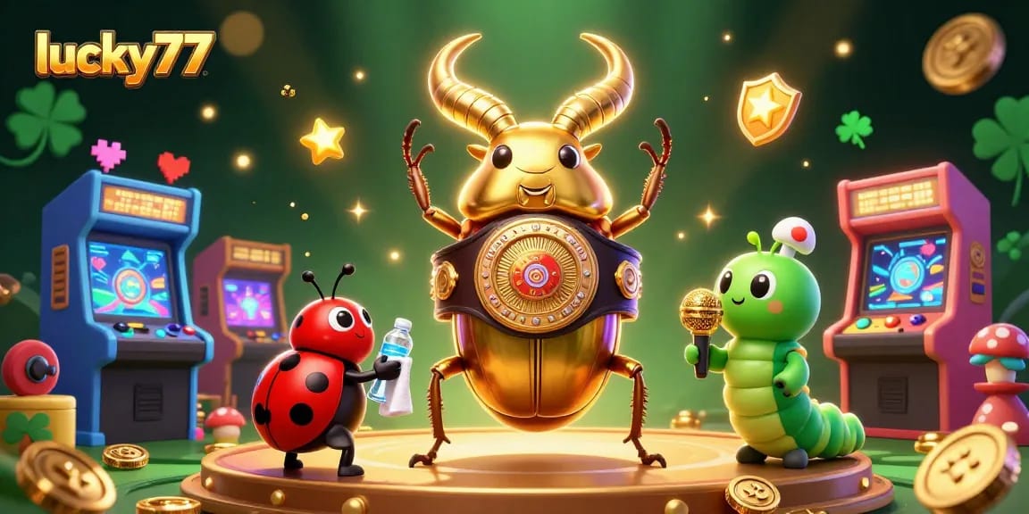 Experience the thrill of luck and winnings at lucky77 with vibrant casino-themed characters.