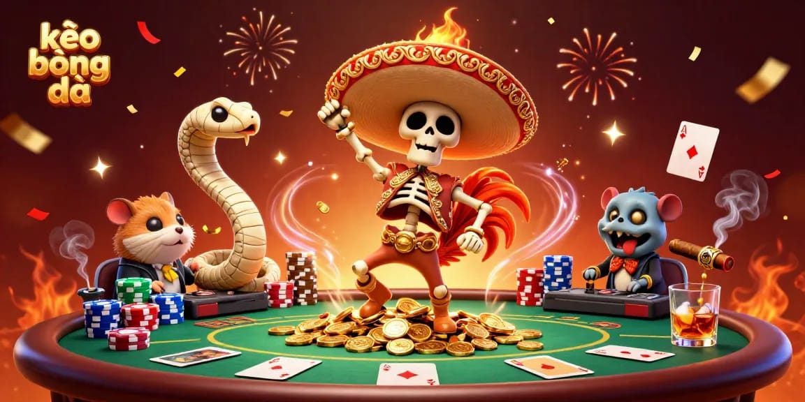 Experience thrilling kèo bóng đá action with skeleton mariachi and vibrant casino elements