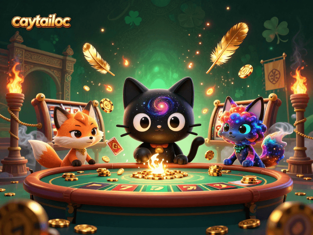 Caytailoc enthralls players with a cosmic jackpot adventure featuring a black hole cat and nebula fox.