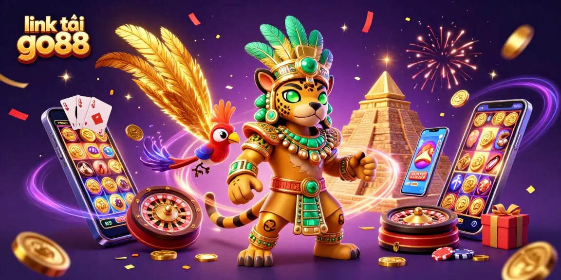 Spin and win with link tải go88 featuring exciting slot games and vibrant casino elements in a stunning 3D scene.