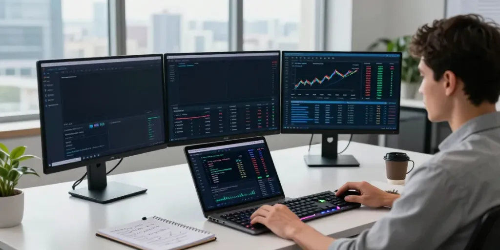 Real-time forex API focused workspace displaying 低延迟行情API for cryptocurrency trading.