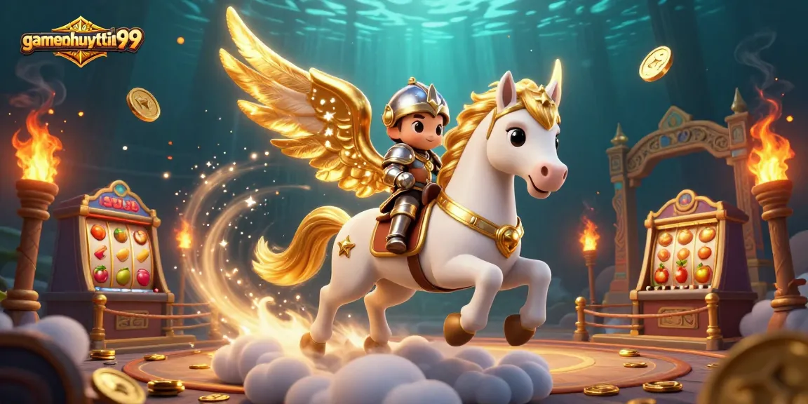 Play at gamenohuuytin99 with a thrilling scene of knights and casino games in an enchanting atmosphere.
