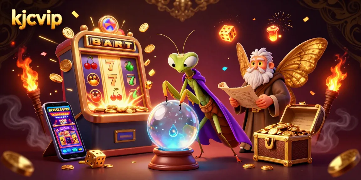 Spin to win with kjcvip at a vibrant casino scene featuring characters and game elements.