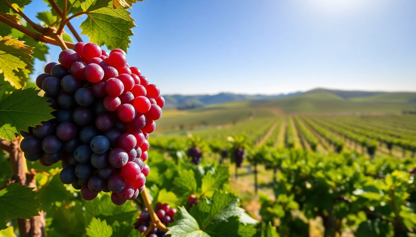 Harvesting delta wine grapes california in a picturesque vineyard setting.