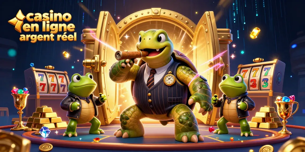 Visuel captivant illustrant un casino en ligne argent réel avec des personnages animés dans une scène dynamique.