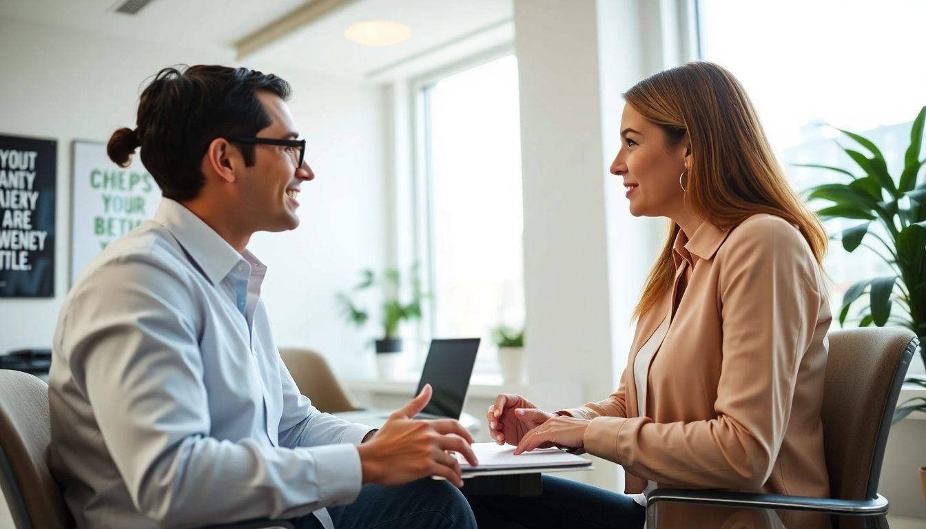 Engaging career coaching session with a professional coach assisting a client in career development.