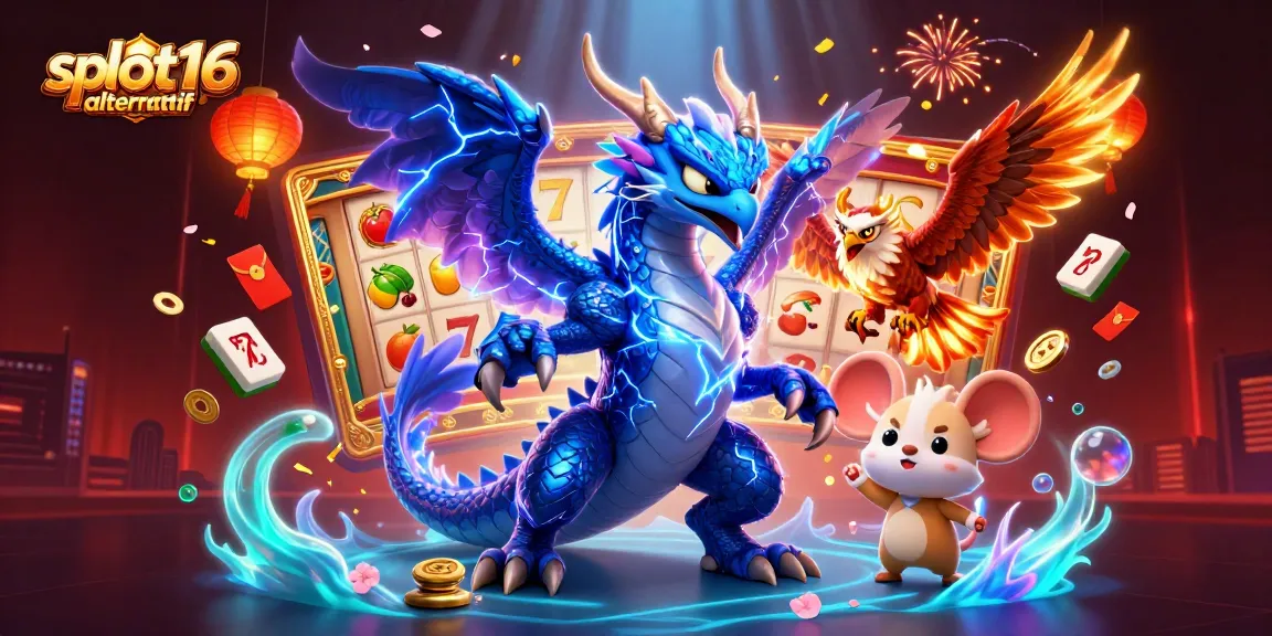 Experience the excitement of slot16 alternatif with dynamic 3D elements depicting a vibrant casino scene.