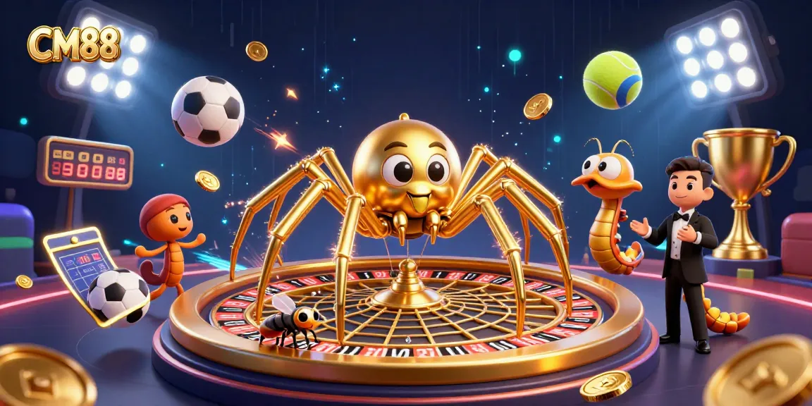 CM88 offers thrilling roulette gameplay with a golden spider and its web as a unique feature.