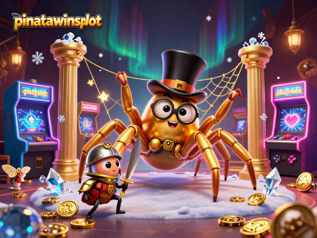 Engage with pinatawinsslot's lively casino adventure featuring a golden tarantula and brave beetle knight.