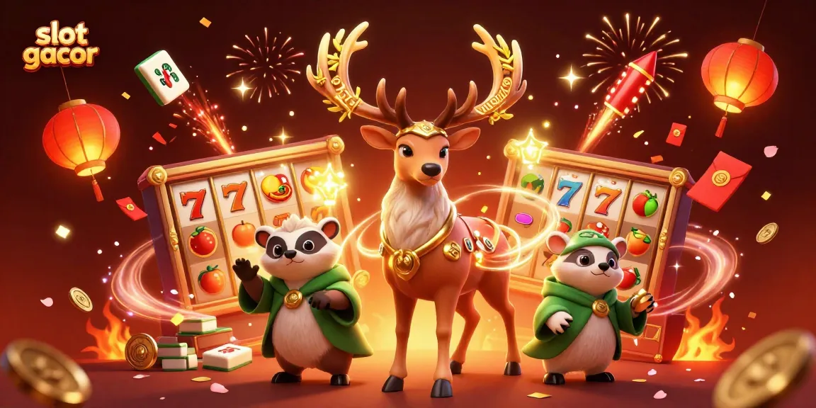 Experience thrilling wins with slot gacor at this vibrant 3D illustration, featuring joyous casino elements.