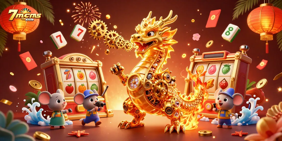 Experience the excitement of 7mcnscore in a vibrant 3D casino scene with fantasy elements.