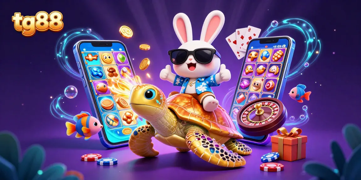 Experience thrilling gameplay with tg88 in vibrant 3D casino-themed illustration.