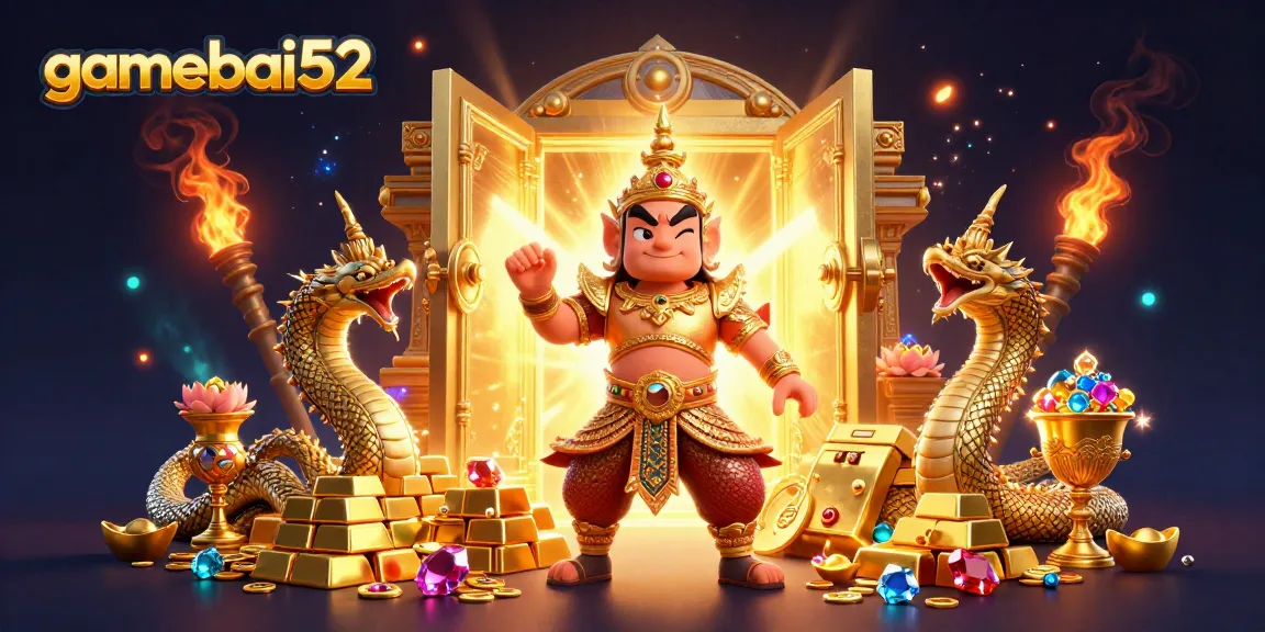 gamebai52 captures thrilling moments in Xì Dách with guardians and gold treasures