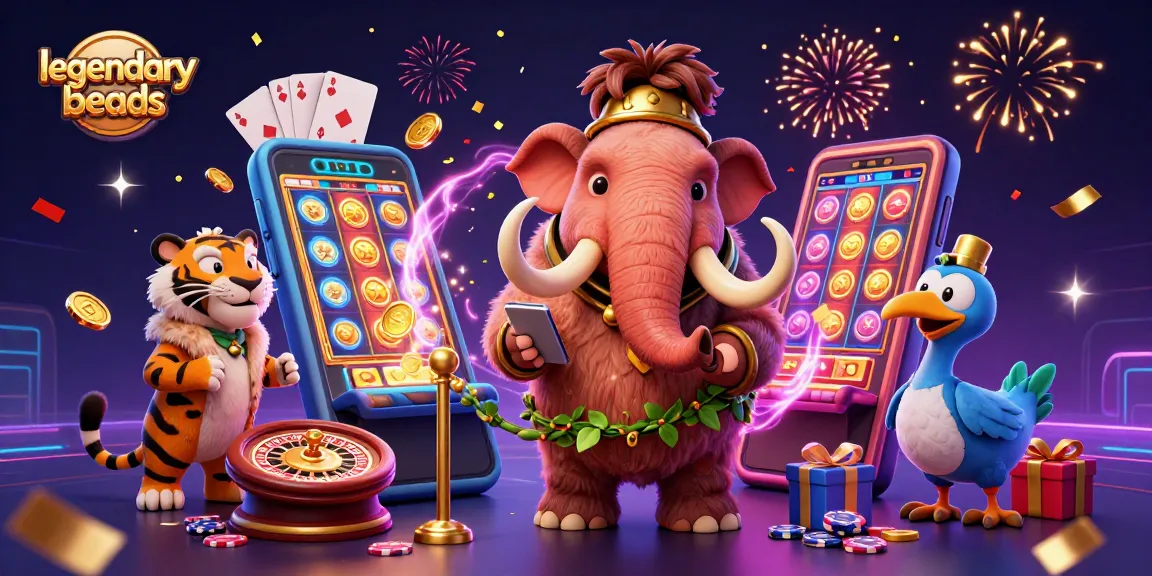 Engage with legendarybeads casino vibes featuring a woolly mammoth bouncer at the gaming door.