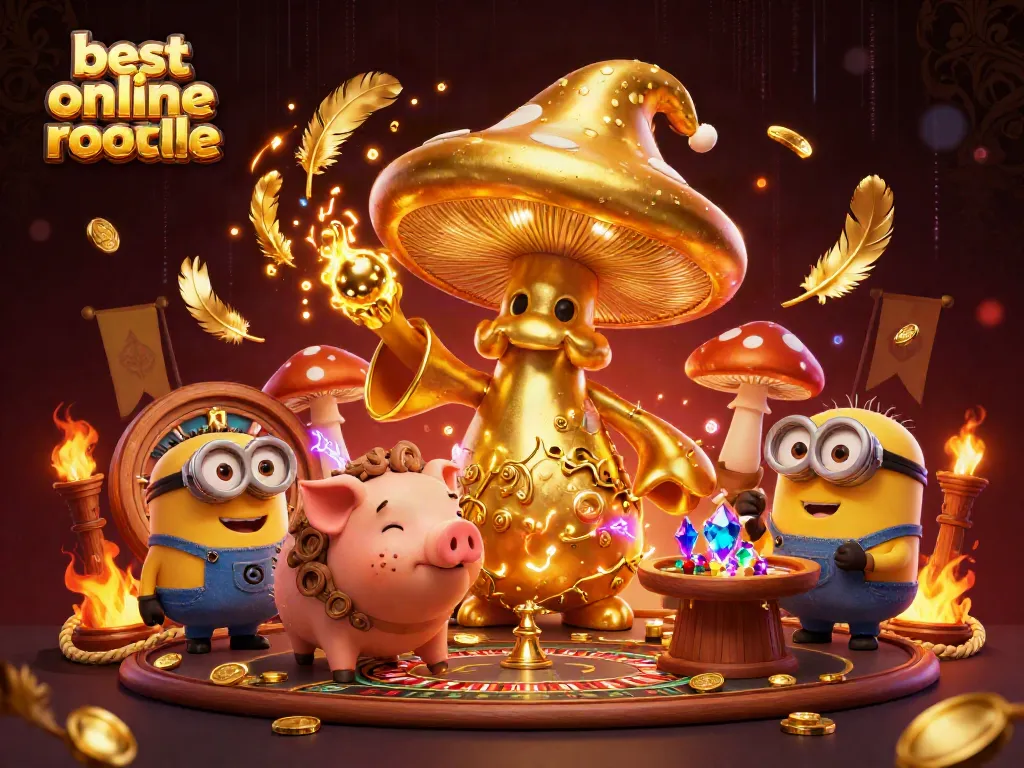 Experience the best online roulette with a magical scene of golden elements and exciting gameplay.