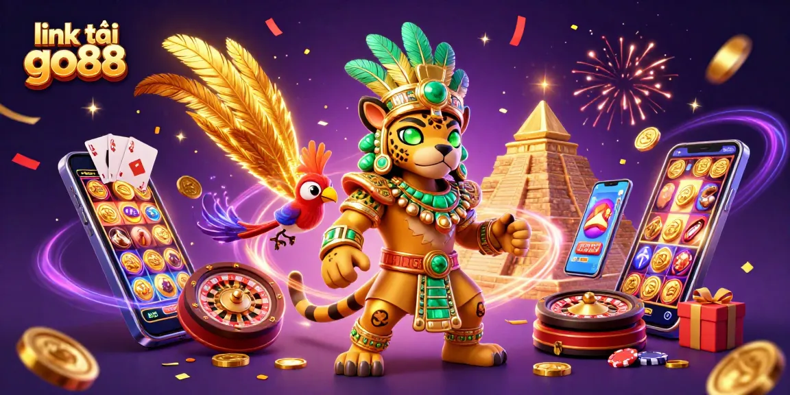 Spin and win with link tải go88 featuring exciting slot games and vibrant casino elements in a stunning 3D scene.