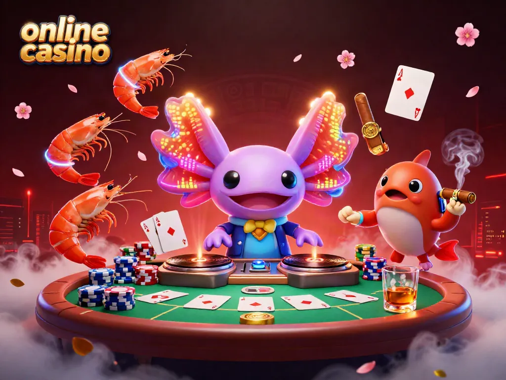 Engage in the online casino experience with a dynamic DJ scene featuring vibrant characters.