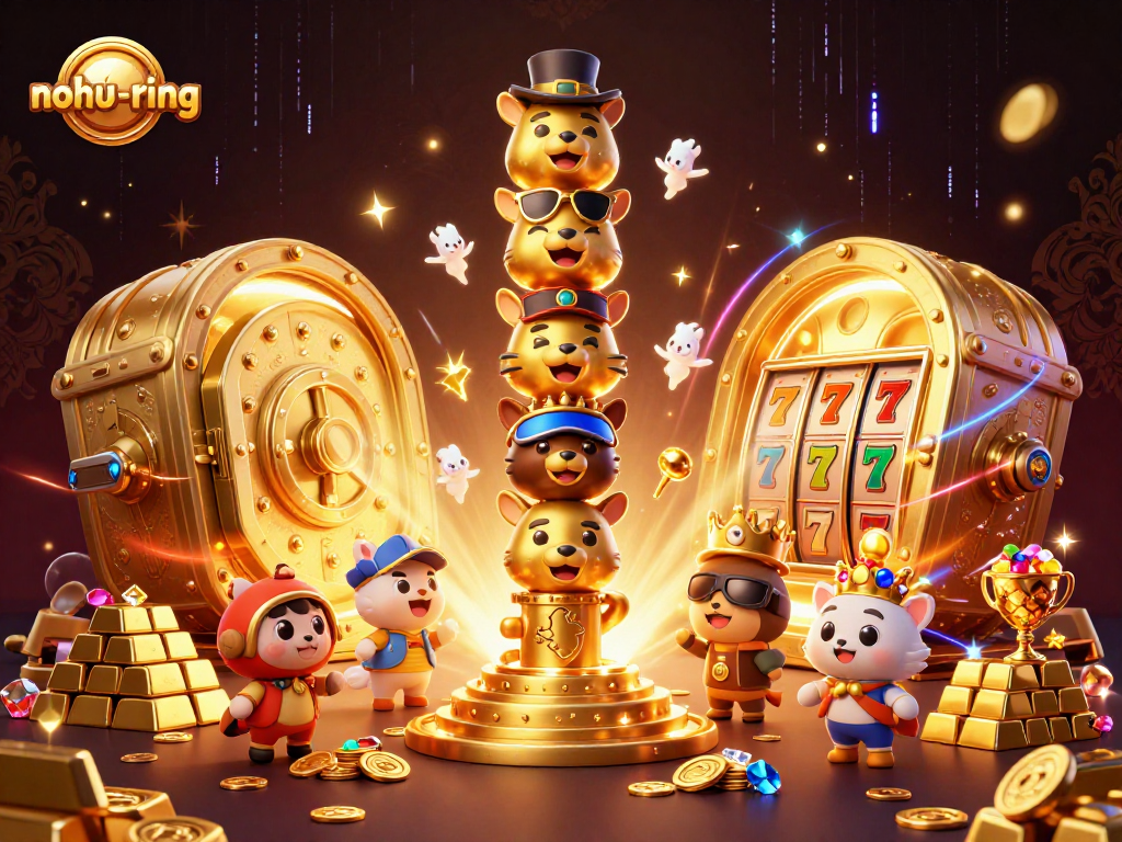 Experience thrilling nohu-ring slots with vibrant treasures and dynamic golden totem characters.
