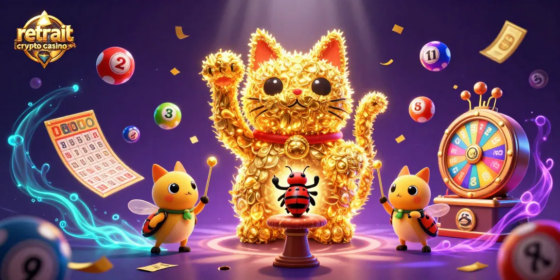 Retrait crypto casino avec un chat en forme de feu follet, symbole de gains rapides.