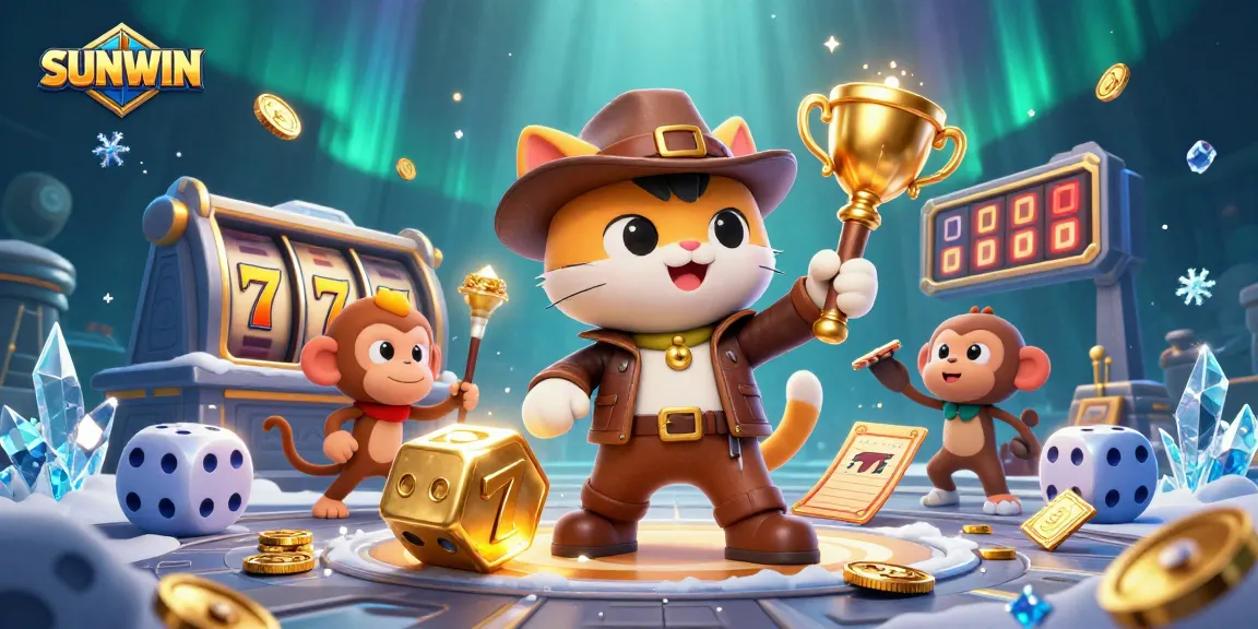 SUNWIN players engage with dynamic slot machine action in a rich, vibrant casino adventure.