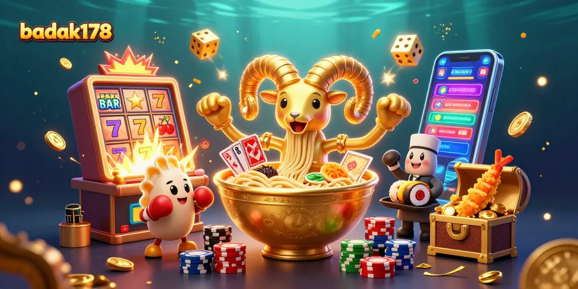Engage with dynamic casino fun at badak178, featuring vibrant game elements and colorful characters.