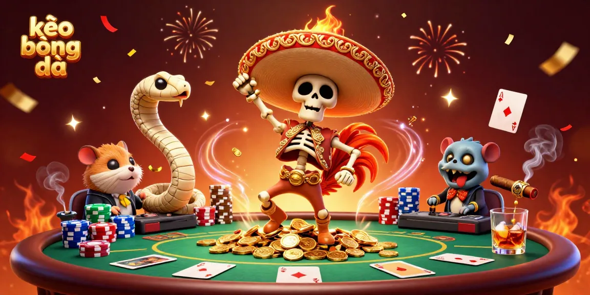 Experience thrilling kèo bóng đá action with skeleton mariachi and vibrant casino elements