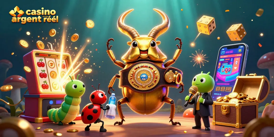 Jouez avec le casino en ligne argent réel, un insecte géant et une coccinelle dans un combat de boxe fascinant.