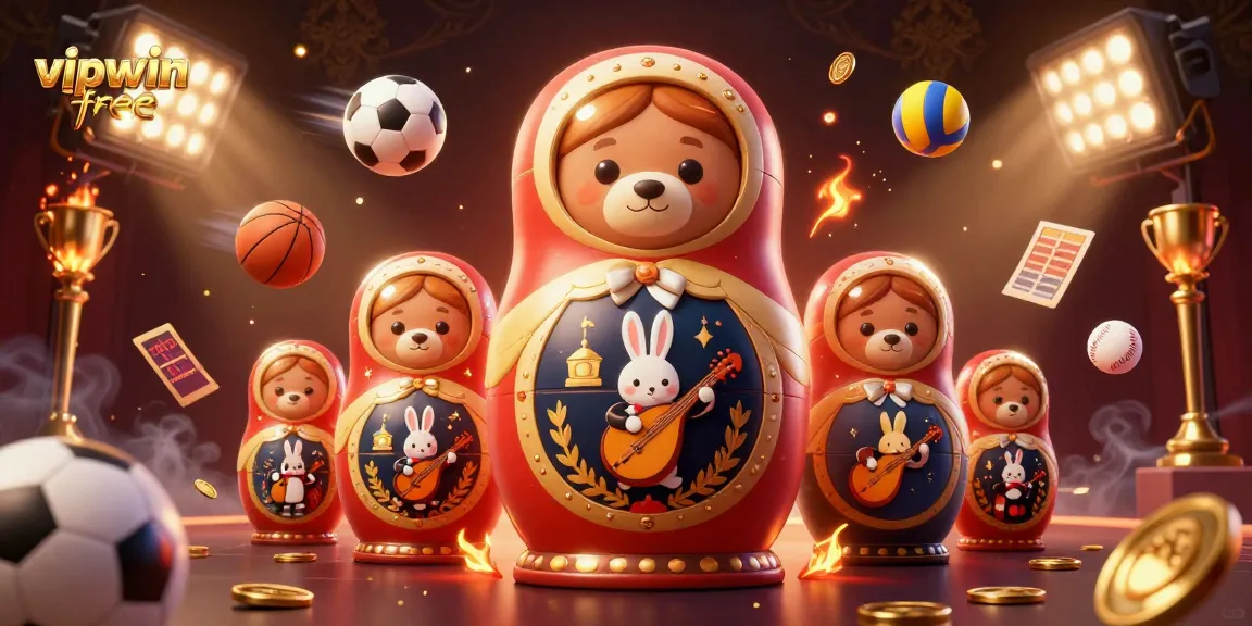 Engage with vipwin free offerings through this vibrant 3D illustration of playful casino elements.