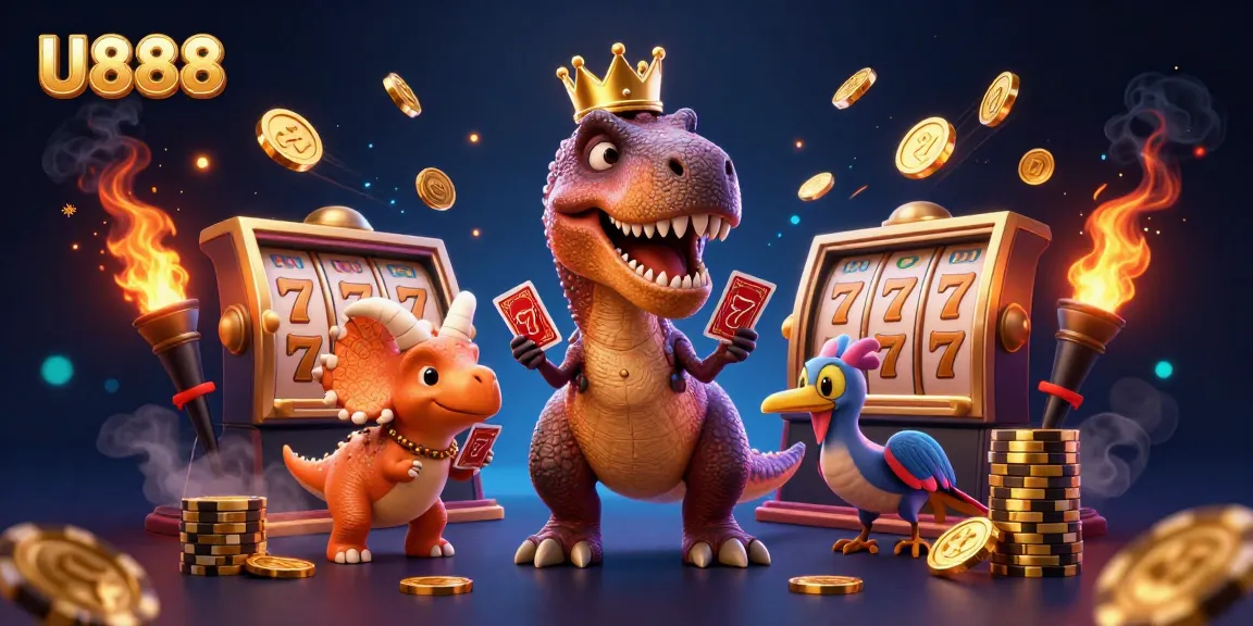 Experience exciting slots at U888 with dynamic playful characters and rich casino elements.