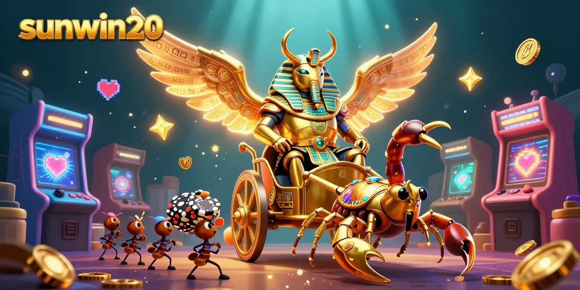 Experience the excitement of sunwin20 with our vibrant casino-themed 3D illustration featuring classic game elements.