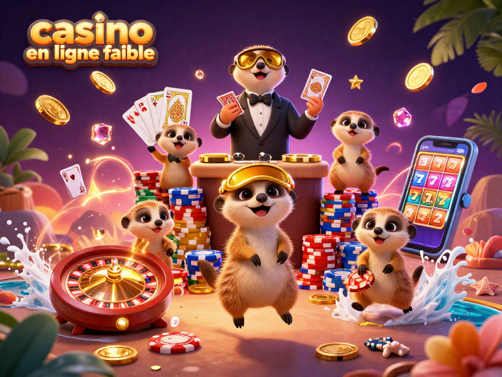 Suricates actifs dans un casino en ligne fiable, gagnant des jetons avec des jeux dynamiques.