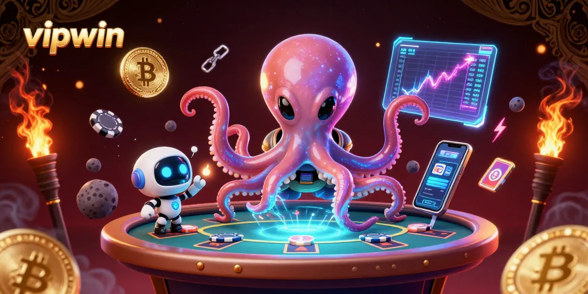 Experience exciting gameplay at vipwin with a vibrant 3D scene featuring intergalactic poker elements.