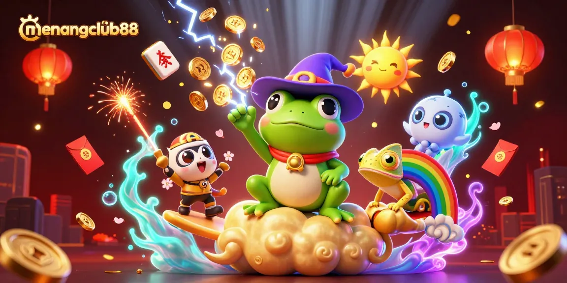 Experience the excitement at menangclub88 with our dynamic 3D casino scene filled with captivating characters.
