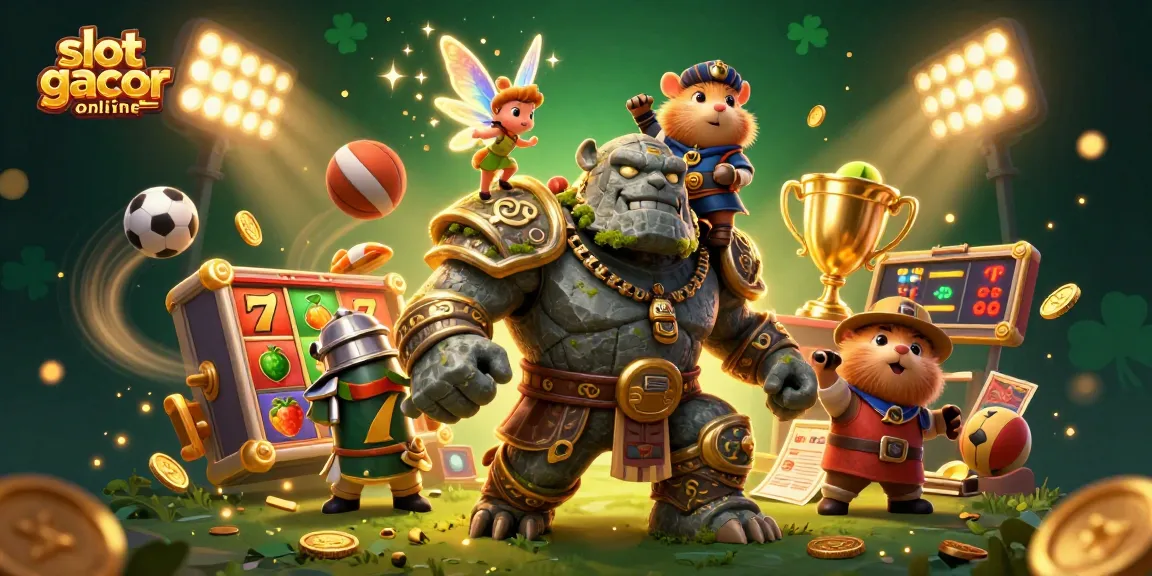 Menangkan slot gacor online dengan slot reels dan karakter sihir yang menarik dalam ilustrasi 3D.