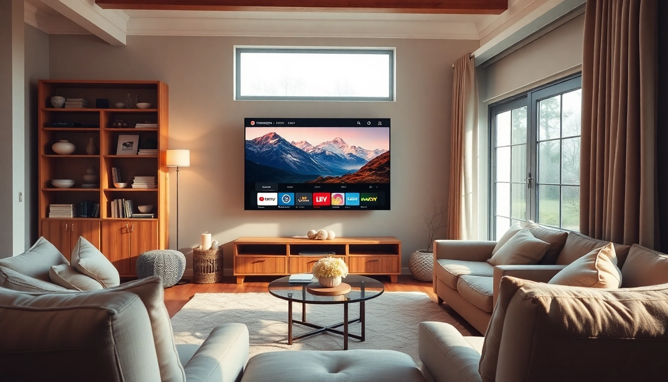 Stream IPTV Norway channels effortlessly in a cozy home setting with a modern TV display.
