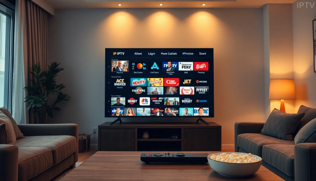 Experience the benefits of an iptv free trial with a cozy living room setup featuring a smart TV.