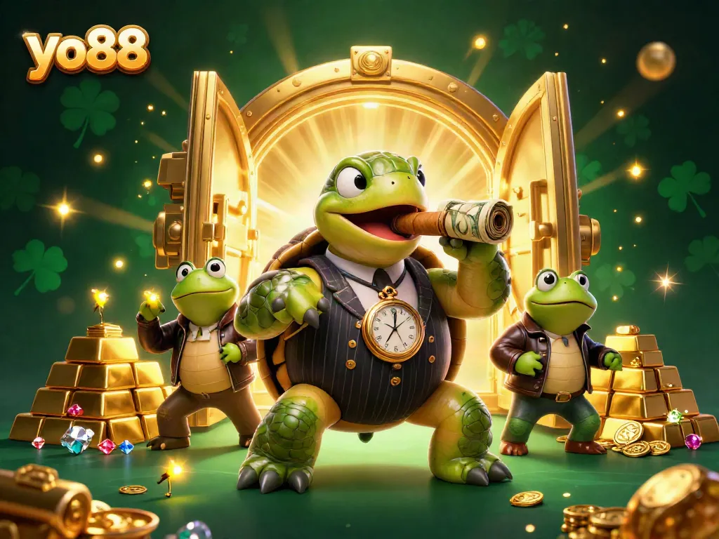 yo88 players enjoying thrilling casino action with vibrant characters and golden treasures