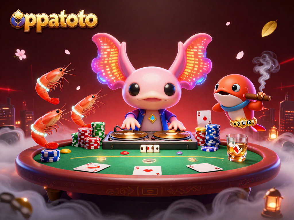 Spin winning numbers with oppatoto and witness vibrant casino action in a 3D animated scene.