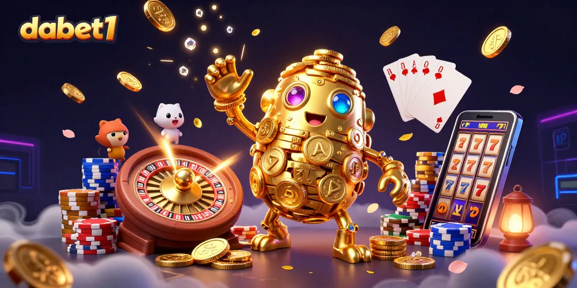 Engage with dabet1 as golden golem and casino elements create a vibrant gaming atmosphere.