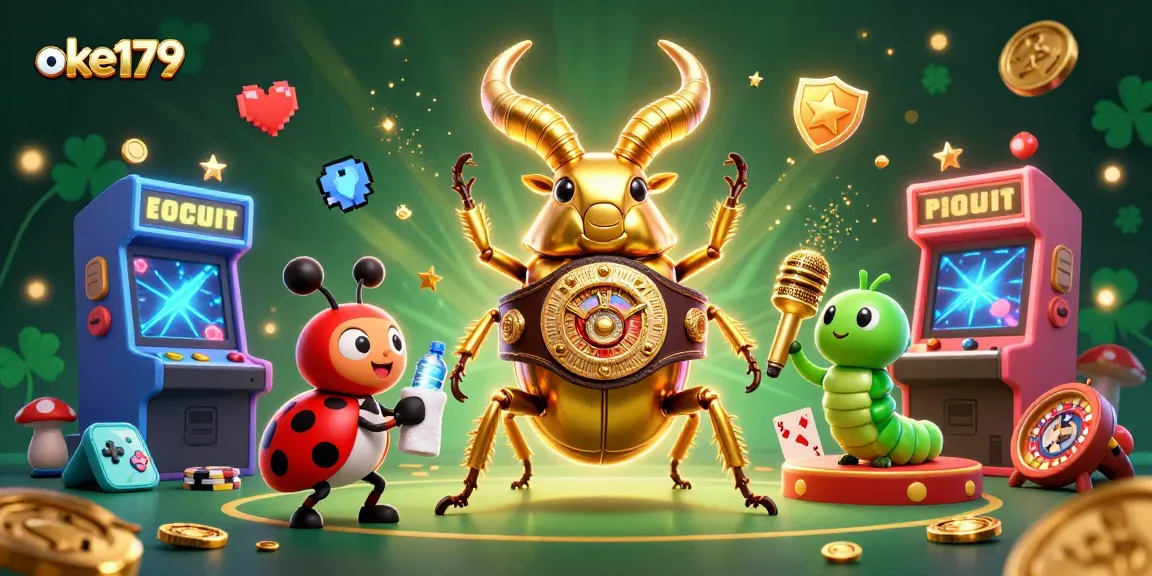 Experience thrilling moments with oke179's vibrant casino scene featuring unique characters.