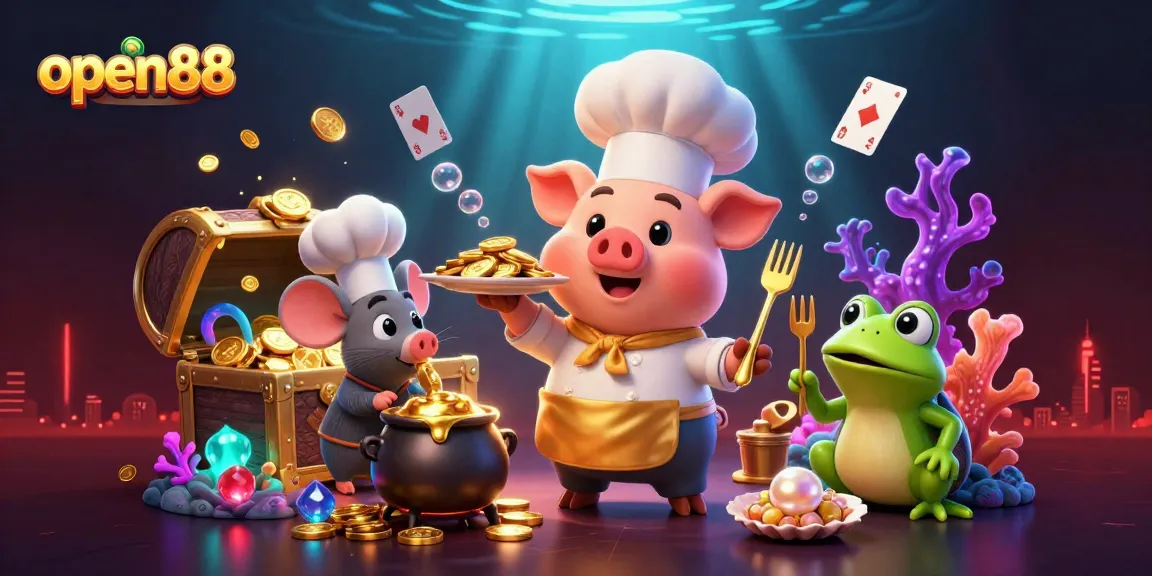 Experience the thrill of winning with open88 in this vibrant 3D casino scene!