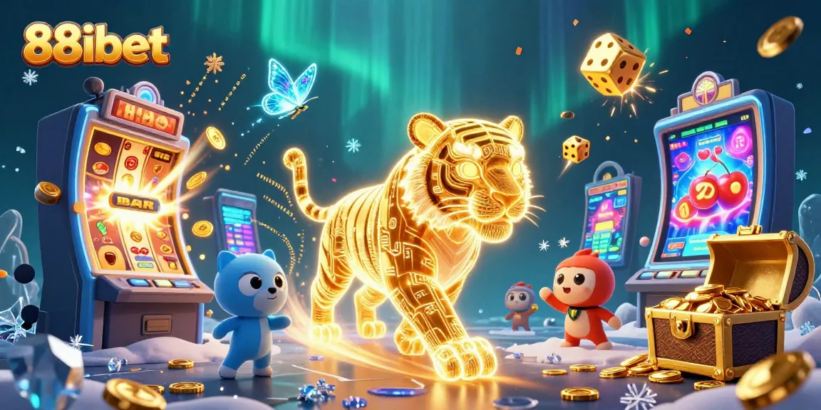 Experience exciting wins at 88ibet with vibrant 3D casino illustration showcasing jackpots and golden energy.