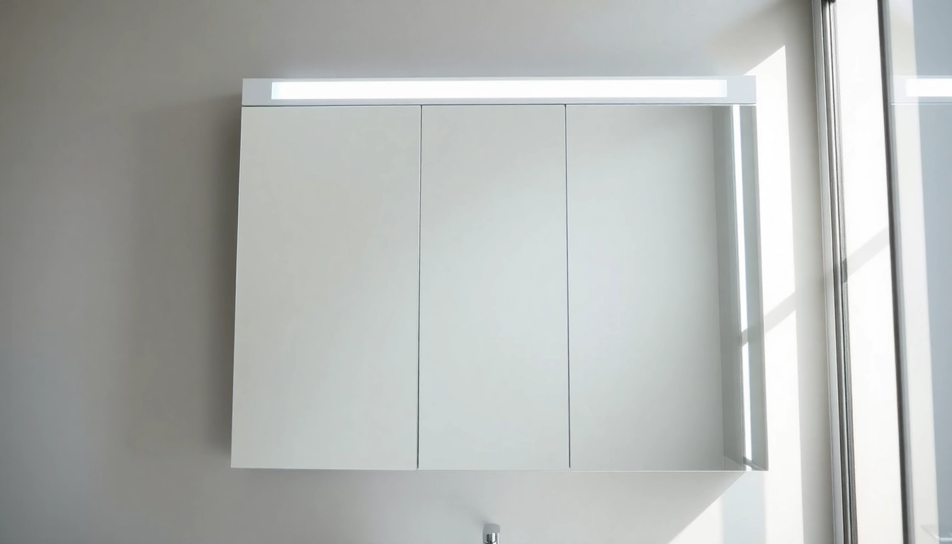 Beleuchtung von badezimmer spiegelschränke mit modernen Design in einem eleganten Badezimmer.