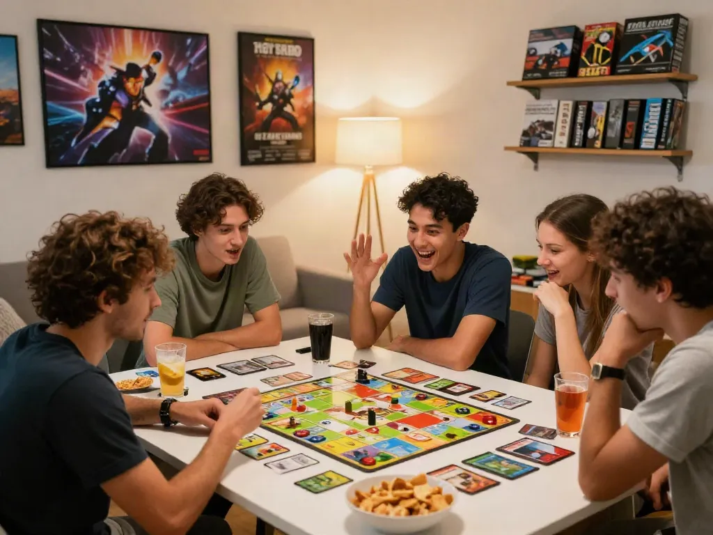 Exciting gaming session at home with friends using koitoto themed board game.